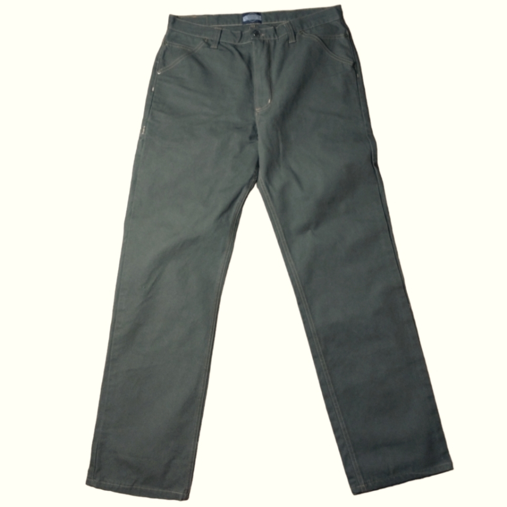 Diamond Gusset Olive Green Canvas Utility Pants Size 36